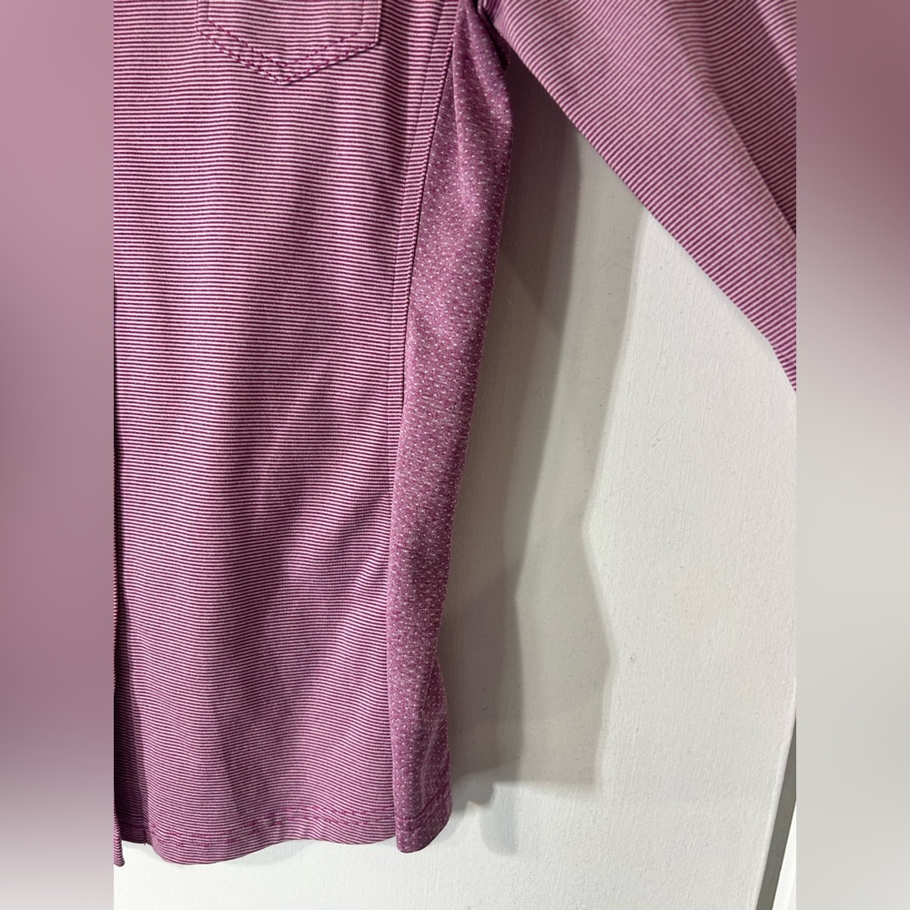 Prana Kinley in Vivid Viola Pinstripe Outdoor Shirt Top Long Sleeve Stretch Sz M - Picture 10 of 14
